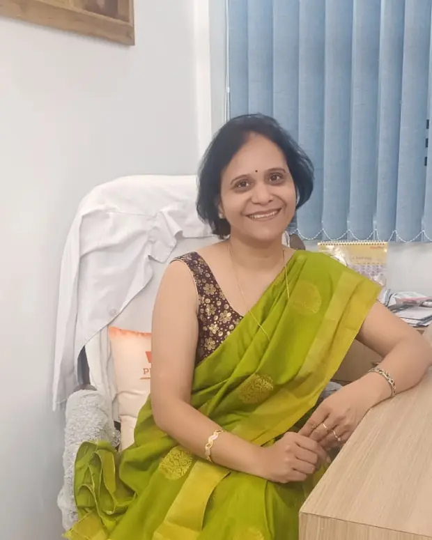 Dr Nutan Yadav in the examination room